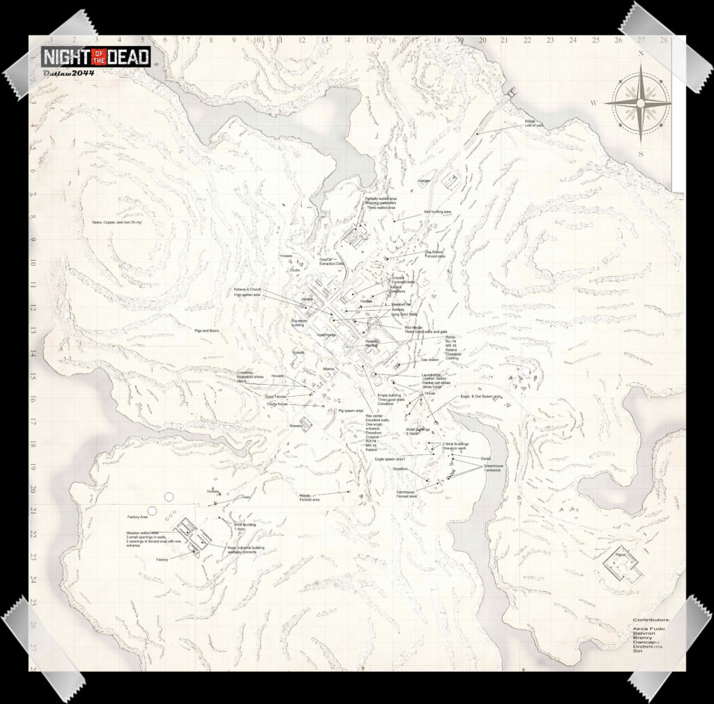 Ingame Map from the game Night of the Dead